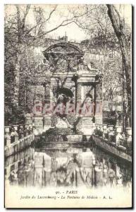 Old Postcard Paris Luxembourg Garden Fountain