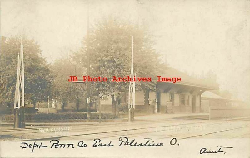 Depot, Ohio, East Palestine, RPPC, Pennsylvania Railroad Station, Wilkinson