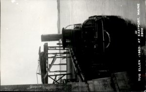 Eastport Maine Tugboat Ellen c1910 Image Real Photo Postcard