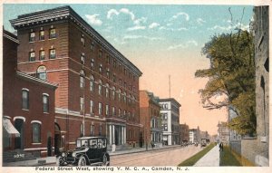 Vintage Postcard 1922 Federal Street West Showing Y.M.C.A. Camden New Jersey NJ