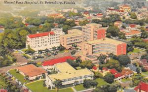 ST PETERSBURG, FL Florida MOUNT PARK HOSPITAL~Aerial 1959 Tichnor Linen Postcard
