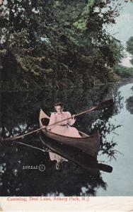 Lady Canoeing on Deal Lake - Asbury Park NJ, New Jersey - pm 1910 - DB