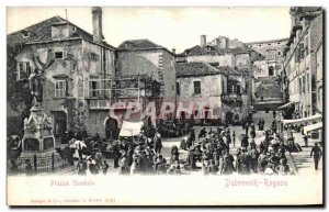 Old Postcard Piazza Gundulic Dubrovnik Ragusa