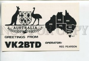 462821 1987 year Australia kangaroo emu radio QSL card