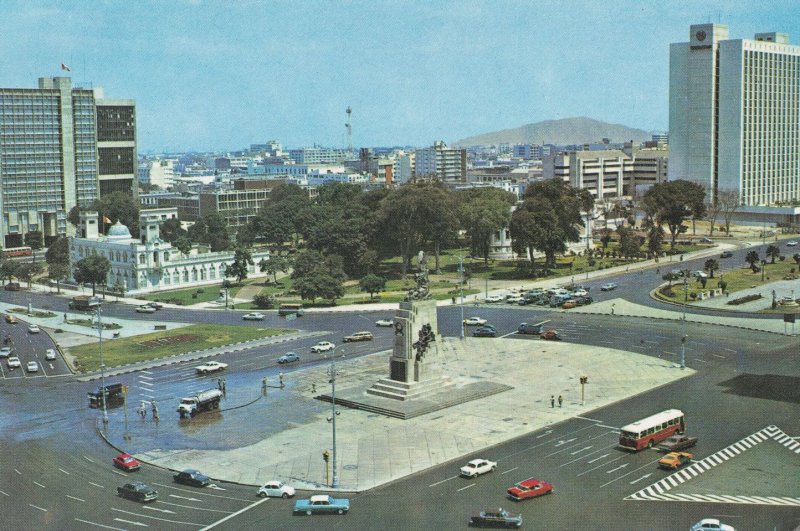 Crossroads Traffic at Don Miguel Hidalgo Juarez Monument Brazil Aerial Postcard