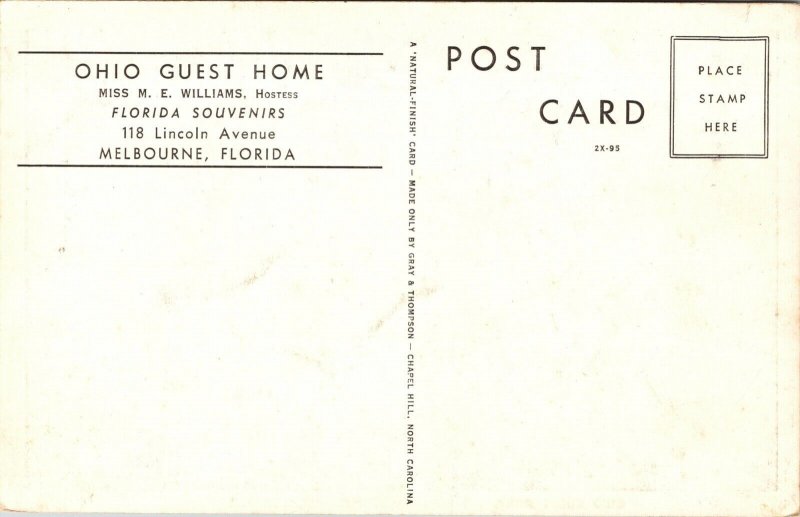 Postcard Ohio Guest Home in Melbourne, Florida~139544 