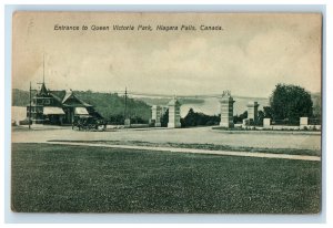 1909 Entrance to Queen Victoria Park Niagara Falls Canada Millport CA Postcard 