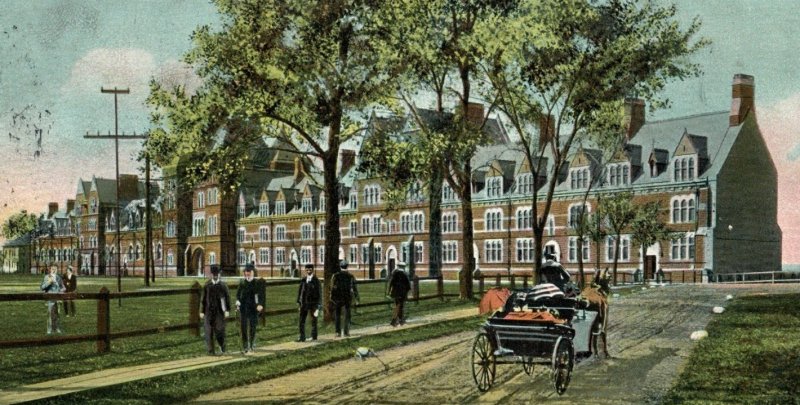 Circa 1900-07 Horse Buggy Trinity College Hartford CT Vintage Postcard F24 