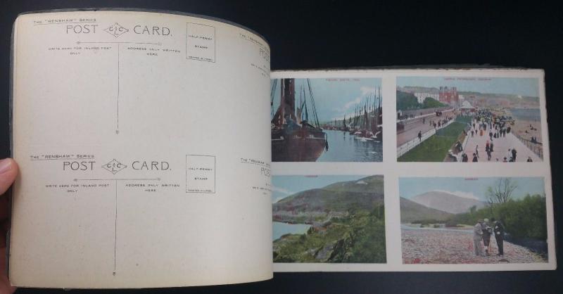 Vintage Renshaw Postcard Album of 40 Views of Manxland, Isle of Man 