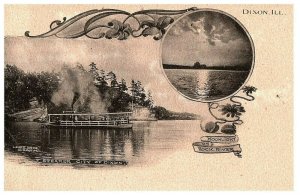 Steamer City of Dixon Illinois, IL Leake Bros. Postcard