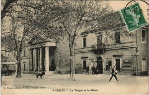 CPA ANDUZE - La Temple et la Mairie (123179)