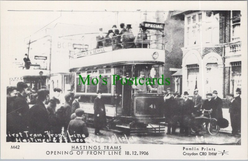 Sussex Transport Postcard - Hastings Trams Opening 1906 - S2596