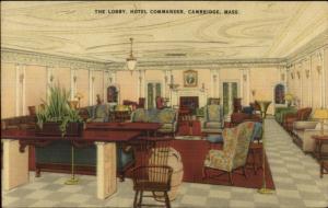 Cambridge MA The Lobby Hotel Commander LINEN Postcard