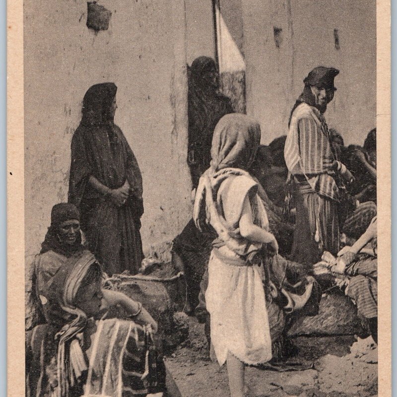 c1930s Libya Arabs at the Fair PC Young Women Man Street Nogare Armetti A191