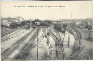 Saintes France La Gare Railroad Station Train Depot Postcard