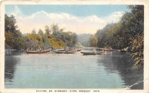 Fremont Ohio 1918 Postcard Boating on Sandusky River