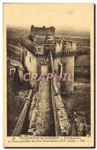 Old Postcard Villeneuve Avignon Fortifications and twin towers of the Fort Sa...