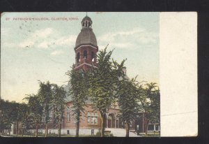 CLINTON IOWA SAINT ST. PATRICK'S CHURCH VINTAGE POSTCARD 1908