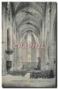 Old Postcard CLERMONT L HARAULT the Interior I'Eglise Saint Paul