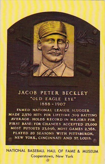 Jacob Peter Beckley National Baseball Hall Of Fame & Museum Cooperstown New York