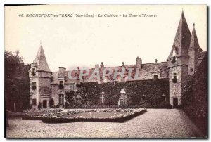 Old Postcard Rochefort en Terre Morbihan the castle of Honor Court