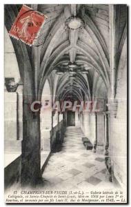 Old Postcard Champigny-sur-Veude Lateral Gallery of the Collegiate or Holy Ch...