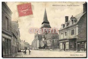 Postcard Old Serquigny Place Du Vieux Pont