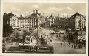 Munchen Germany Karlsplatzrondell Trolley Street Scene Re...