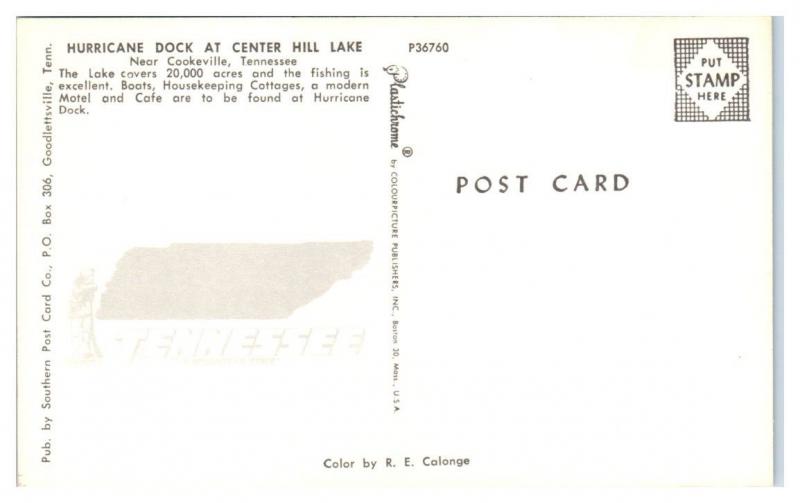 1950s/60s Hurricane Dock at Center Hill Lake near Cookeville, TN Postcard