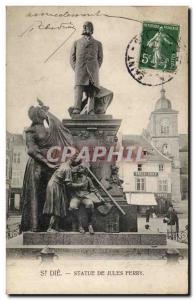 Postcard Old St Die Statue Jules Ferry