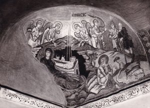 Christmas Nativity Mosaic Daphni Greek Monastery Postcard