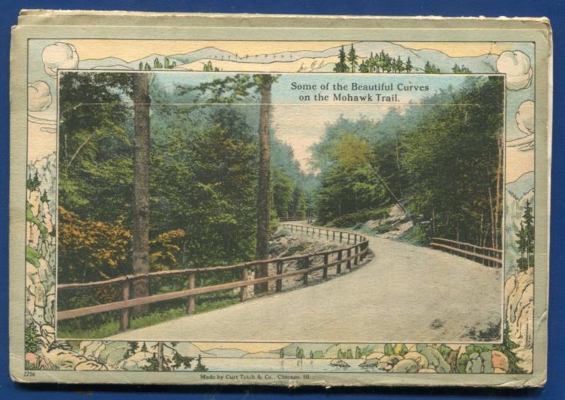 Mohawk Trail Berkshires Massachusetts Mass ma postcard folder foldout #3