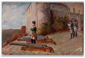 Postcard Napoleon using Cannon as a Weapon c1910 Oilette Connoisseur Tuck Art