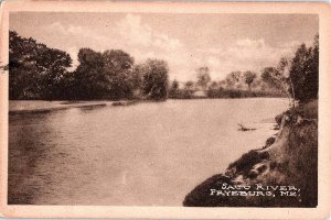 Postcard WATER SCENE Fryeburg Maine ME AJ3534