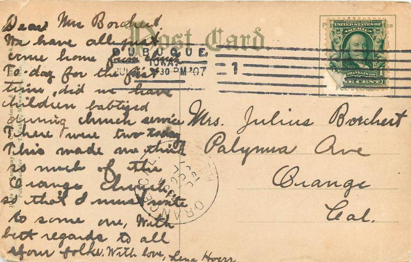 Vintage Postcard Fourth Street Elevator Dubuque IA Funicular Railway