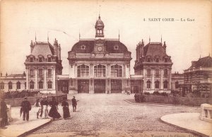 A817 France Saint Omer Gare Train Station vintage postcard