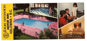 Four Seasons Motor Inn, Kelowna British Columbia, Advertising Postcard