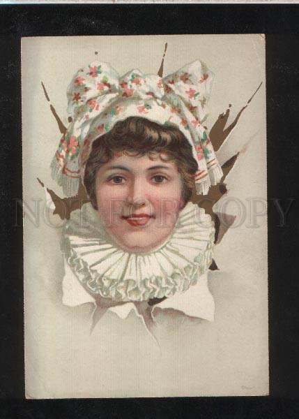 068231 Circus CARNIVAL Lady BELLE Portrait Vintage