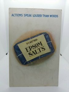 Epsom Salts Actions Speak Larger than Words Genuine Vintage Advertising Postcard