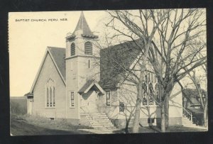 PERU NEBRASKA BAPTIST CHURCH BUILDING VINTAGE POSTCARD