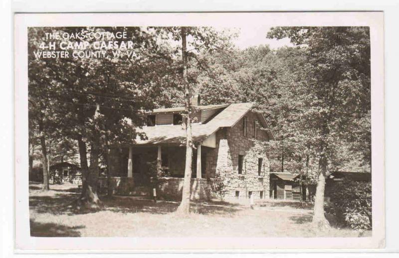 Oak Cottage 4-H Camp Caesar Webster County West Virginia RPPC postcard