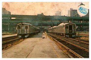 Postcard TRAIN STATION SCENE Lake Winnipesaukee New Hampshire NH AQ0796