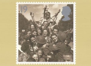 WW2 VE Day Celebrating Peace & Freedom Rare PMPQ Stamp Postcard