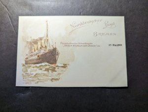 Mint Germany Norddeutscher Lloyd Overprint Postcard Kaiser Wilhelm Der Grosse