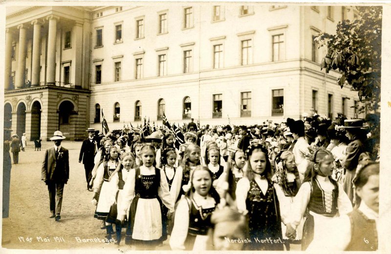 Norway - Oslo. May 17, 1911. Children's Parade, Norwegian Constitution Day   ...