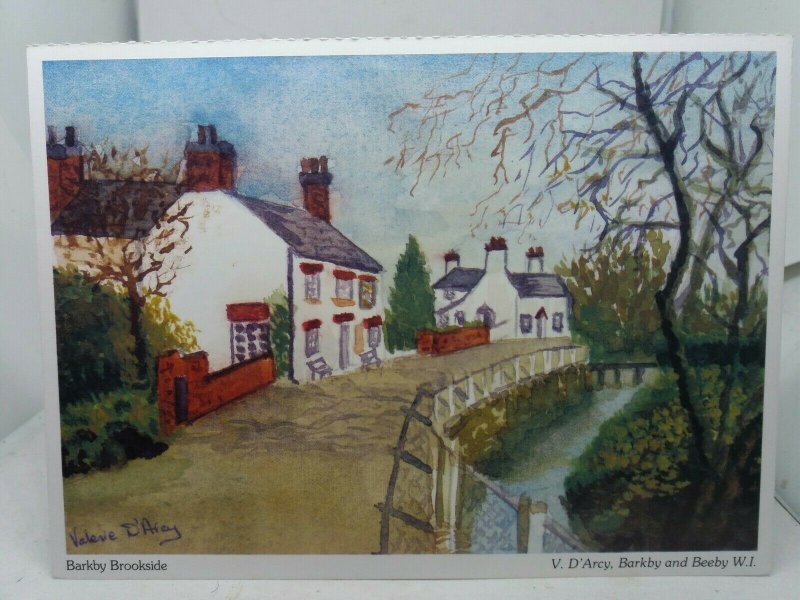 Vintage Postcard Summer Day Barkby Brookside Painting by Valerie D'Arcy 1980s