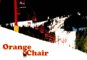 Canada - BC, Hope. Orange Chair, Manning Park Resort  (Aerial Lift)