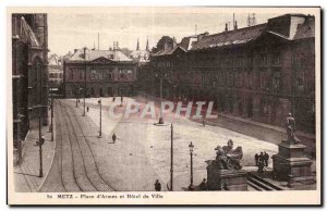 Old Postcard Metz Place d'Armes and Hotel de Ville