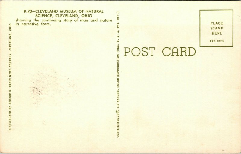Vtg 1960s Cleveland Museum of Natural History Cleveland Ohio OH Postcard