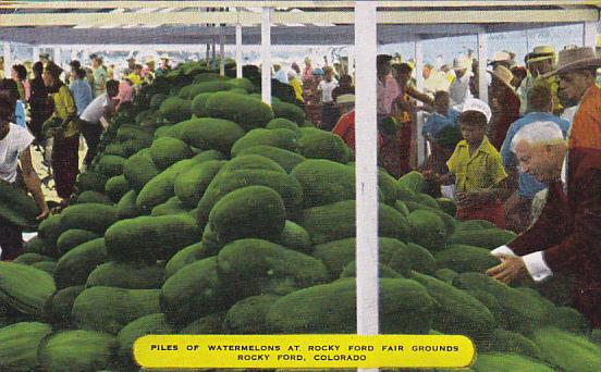 Colorado Rocky Ford Piles Of Watermelons At Rocky Ford Fair Grounds